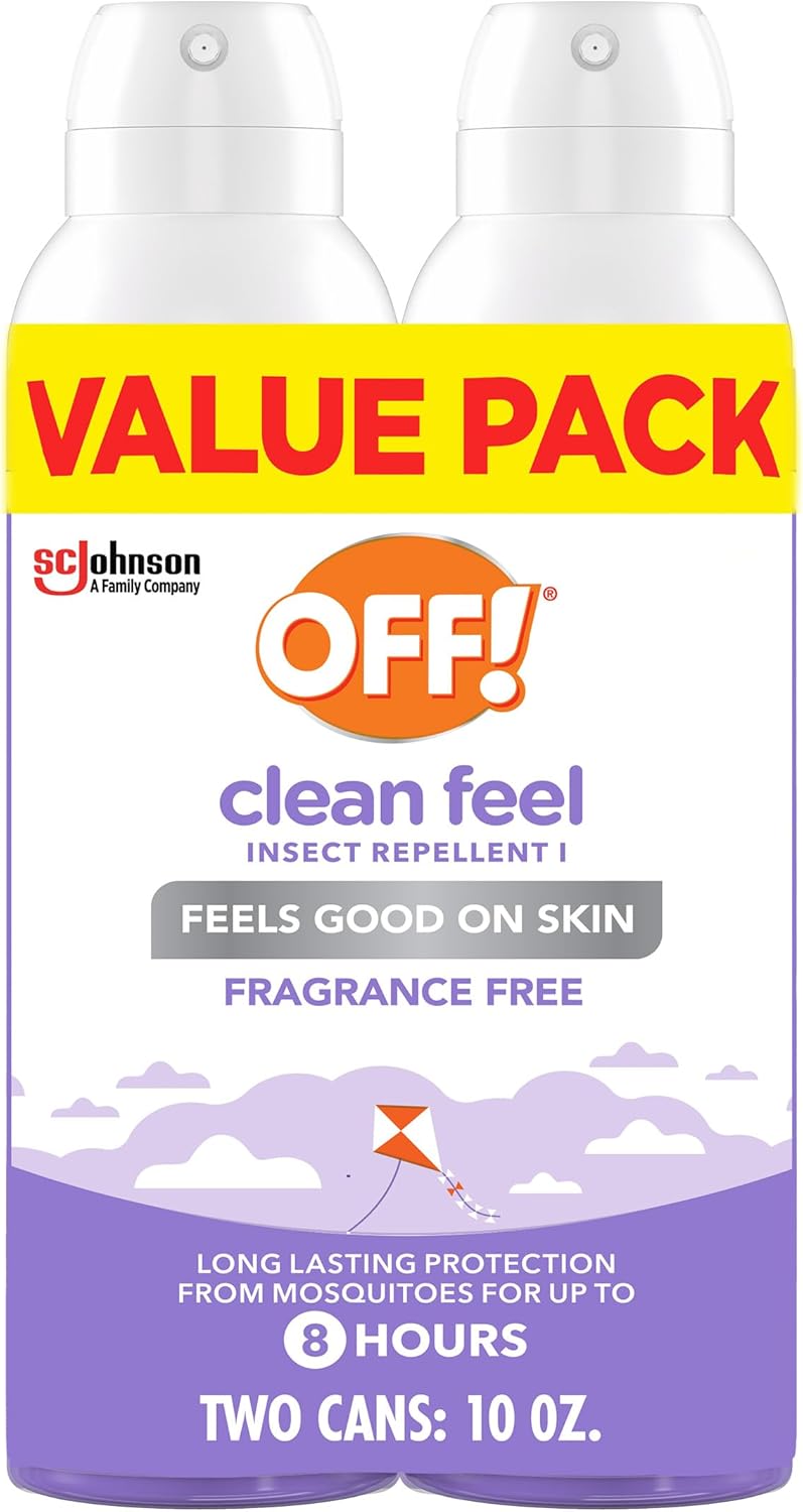 OFF! ! Clean Feel Insect Repellent Aerosol with 20% Picaridin - Long-Lasting DEET-Free Protection from Mosquitoes, Fragrance-Free Pest Control for Ticks & Flies, Camping, Bug Spray - 5 oz (Pack of 2) - Image 1